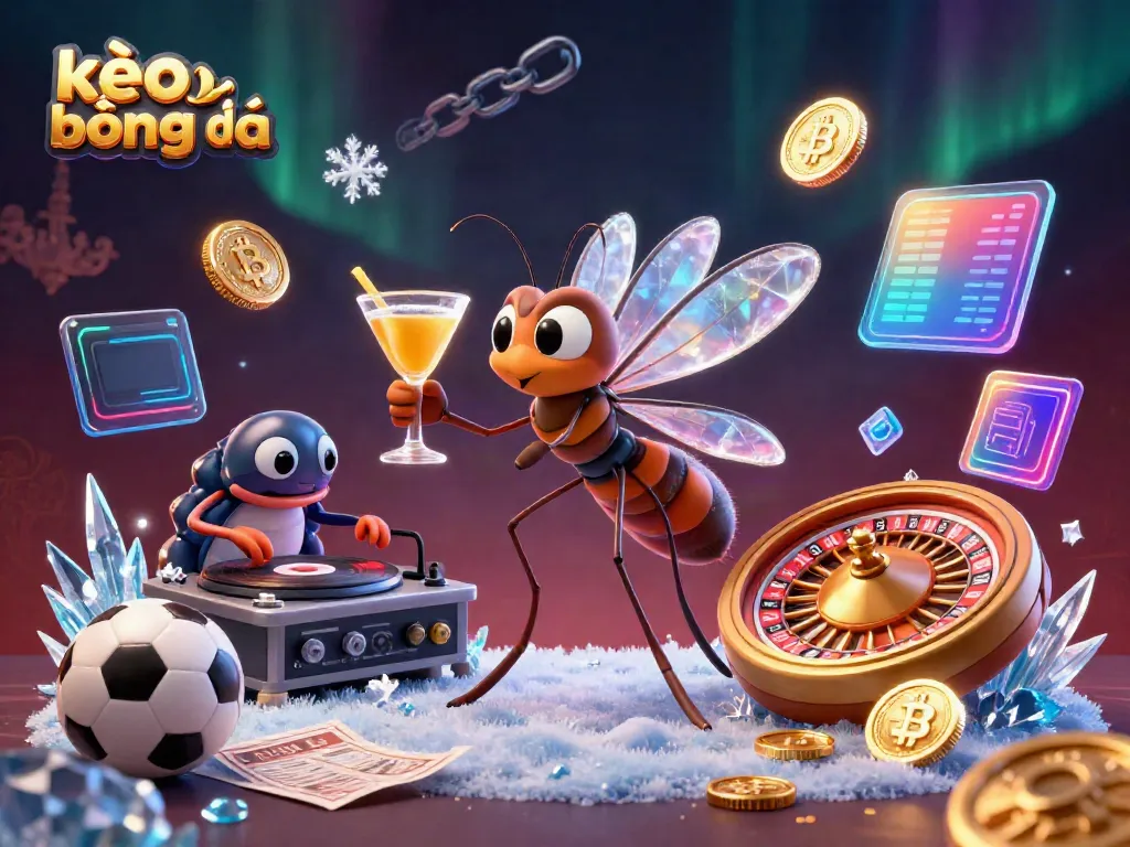 Engage in kèo bóng đá with dynamic betting interactions featuring a vibrant casino mascot scene.