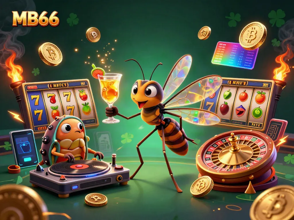 Experience the vibrant MB66 casino scene with unique characters and colorful gaming elements.