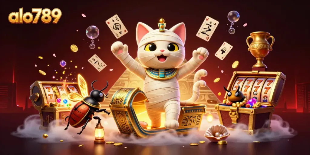Alo789 engages players with lively 3D casino-themed adventure featuring unique gambling elements and characters.