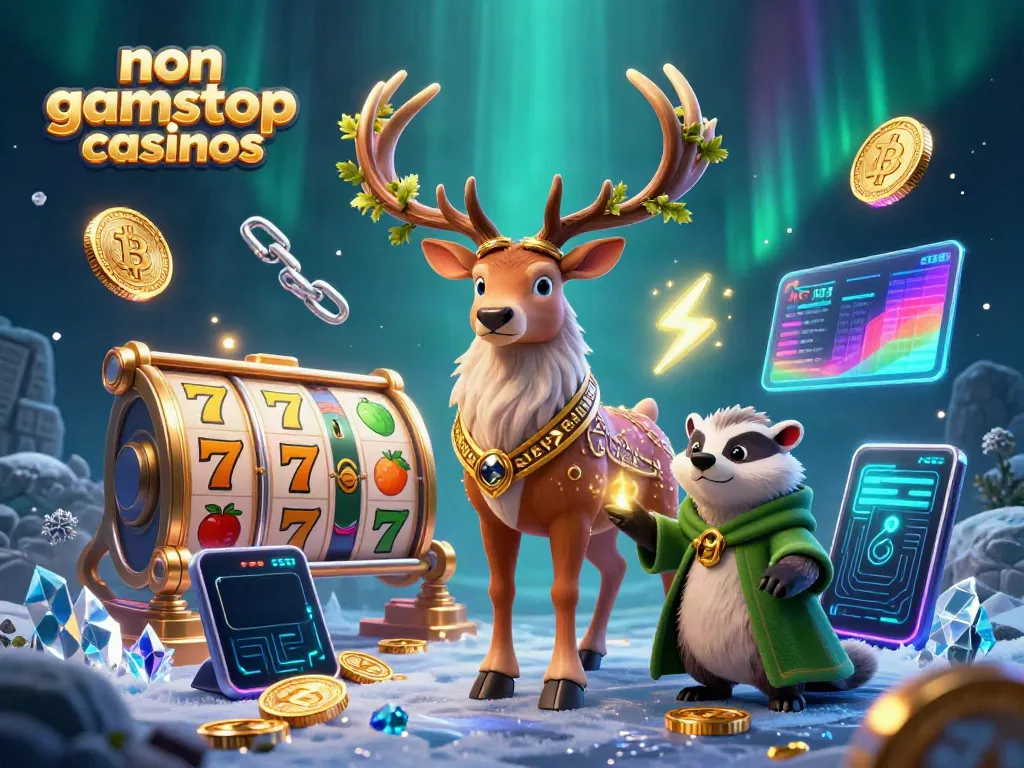 Experience thrilling gameplay at non gamstop casinos with vibrant slot symbols and mystical characters.
