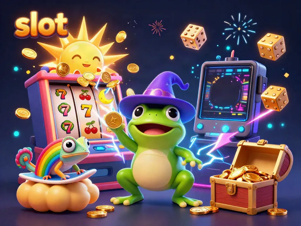 Spin to win with vibrant slot action featuring golden coins and joyful characters in a dynamic casino scene.