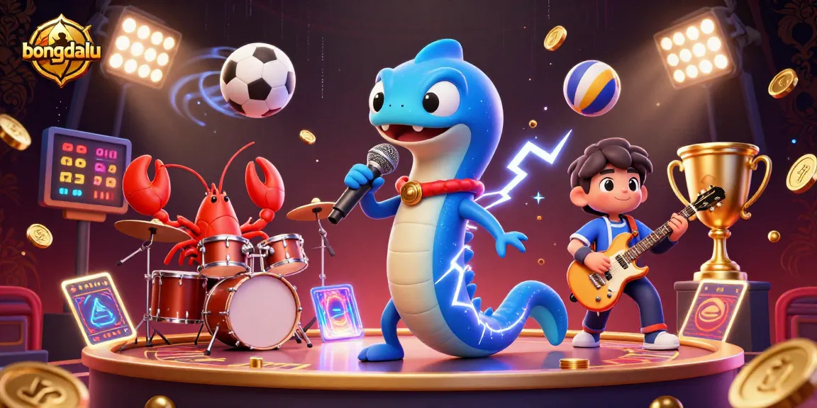 Bongdalu brings excitement with 3D underwater casino scene featuring dancing eel DJ and dynamic sports balls.