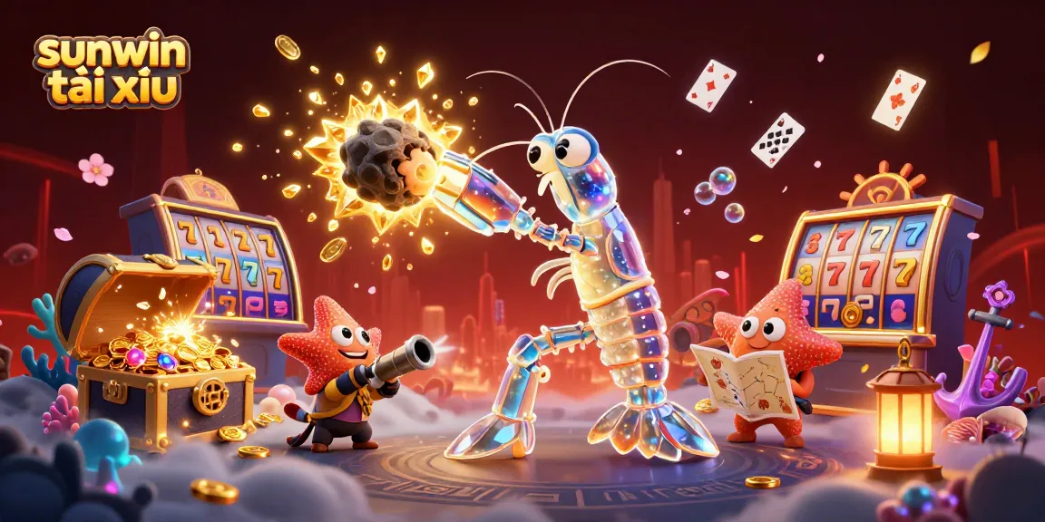 Experience sunwin tài xỉu excitement with a vibrant casino scene featuring animated characters and thrilling game elements.