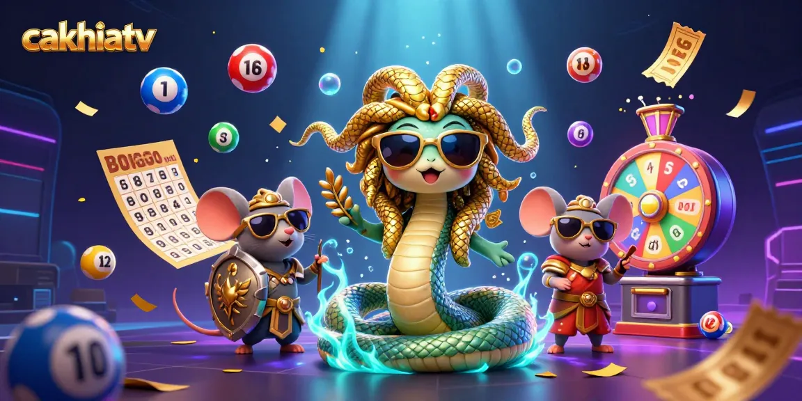 Cakhiatv showcases a lively atmosphere with golden decorations and vibrant gaming elements.