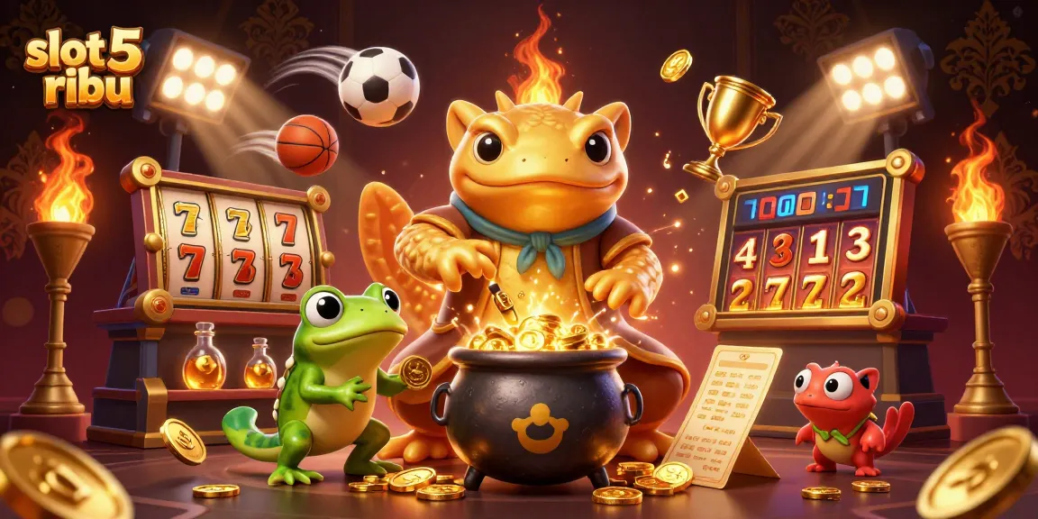 Win big with slot 5 ribu as a golden salamander alchemist transforms luck into gold coins.