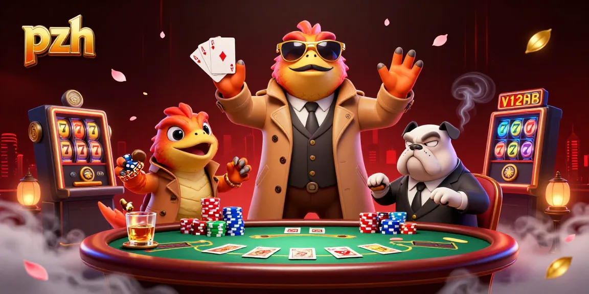 Experience a dynamic scene in a VIP casino with pzh, showcasing playful raptors and vibrant gambling action.
