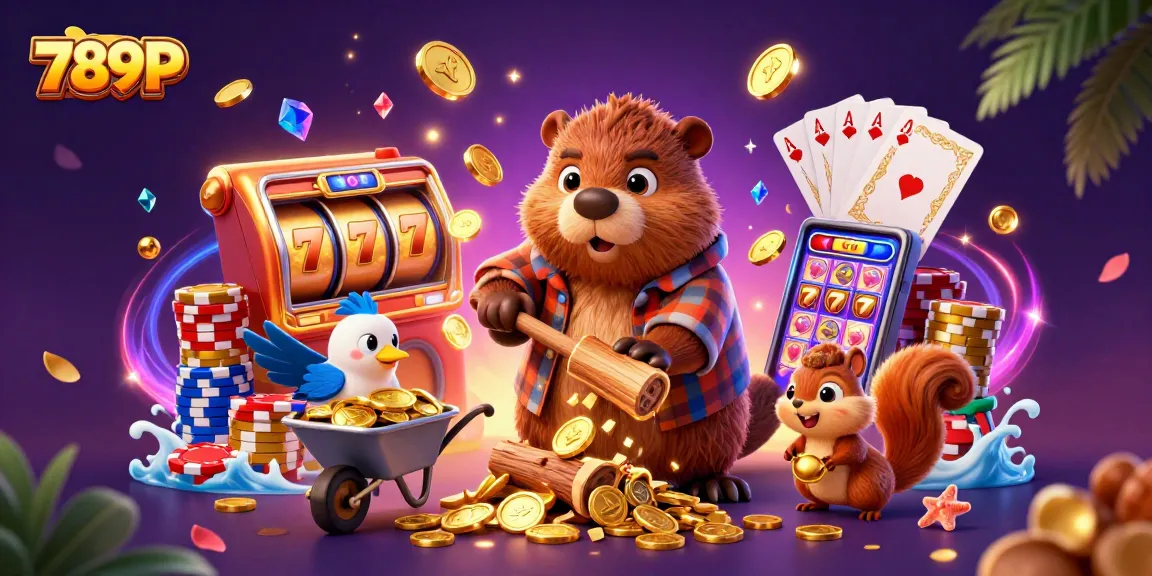 Spin and win with 789P as the cartoon beaver, bird, and squirrel collect gold coins!